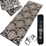 House of Handmade™ Yoga Mat for Women & Men, Pure Cotton, High Density Anti-Slip Backing, Carry Bag & Strap Included 8 MM Thick, Home & Gym Use, Washable, BROWN