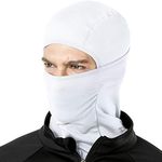 TSLA Thermal Winter Balaclava Face Mask, UV Protection Fleece Lined Ski Mask, Lightweight Windproof Neck Gaiter YZB03-WHT_Large