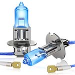DZG H3 Halogen Headlights Bulbs H3 Halogen Bulb 5500K Fog Light Bulbs Warm White 12V 100W, 2 Pack