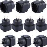 Europe to Australia/New Zealand Plug Adapter, EU Schuko Type C/E/F Plug Fit to AU/China/Argentina Socket, European/Germany/French Plug to Aussie/New Zealand Travel Plug Converter (10 Pieces)