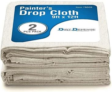 Pack of 2: All Purpose Canvas Drop Cloth Cotton Tarp 9x12 Large Canvas Tarp for Art Supplies, Drop Cloth for Painting Supplies/Paint Canvas Fabric or Couch Cover and Furniture Cover from Paint