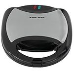 BLACK+DECKER All In One Grill: Waffle Maker, Panini Press, Grill and Griddle, Black/Silver, WG1041WC