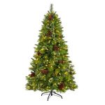 Nearly Natural Artificial Christmas Trees, PVC, Needle, Iron Wire, Plastic, Pine Cone, Hardneedle, Metal, Green