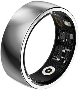 bemi REVO Smart Ring - Fitness Ring Health Tracker - Sleep Tracking - Heart Rate Monitor - IP68 Waterproof - 400mah Docking Station Powerbank - Silver (10)