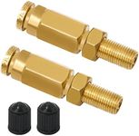 Boeray 2 Packs 1/4" Air Value Inflation Schrader Valve, Schrader Valve Adapter with Push to Connect Button for 1/4" OD Air Hose Fittings for Semi Trucks Trailers