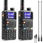 BAOFENG UV-5G Plus GMRS Handheld Radio, 969 Fully Customizable Channels, 5W Long Range Rechargeable Two Way Radio with NOAA Weather Receiving, 2500mAh Battery USB-C Port, 8" & 15.5" Antennas, 2 Pack