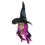 Halloween Witch Hat with Wig Attach