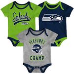 Outerstuff NFL Newborn Infants Champ 3 Piece Creeper Bodysuit Set - Seattle Seahawks 24 Months