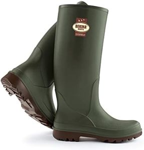 Botas para Caminar para Hombres, Muy Ligeras, Neotane 3 Veces más duraderas Que Las Botas de Goma comparables, Incl. Plantilla para pies Secos y cálidos, Suela marrón Antideslizante, EU 43