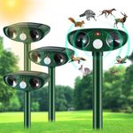 4 Pack Ultrasonic Animal Repellent Cat Repellent Outdoor Deer Repellent Devices Solar Animal Repeller with Motion Sensor to Scare Away Rabbit Raccoon Squirrel Coyote Skunk Repellent for Yard