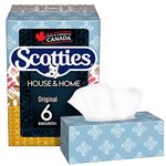 Scotties Original Everyday Care Facial Tissue, Hypoallergenic and Dermatologist Tested, 6 Boxes, 126 Tissues per Box