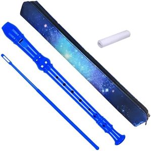 Auteey 8 Holes Soprano Recorder with Cleaning Rod and Bag, Professional German Style C Key Recorder for Kids Beginners Students(Blue)