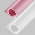 Smiledrive Photography Background Sheets - Backdrop Sheets 60 x 120 cm Waterproof Wrinklefree PVC Material (Pink and White)