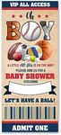 VAHATAN Sports Baby Shower Party Invitations 20 Pack Sports Ticket Invitations with Envelopes Invites Cards for Baby Shower