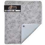 Gorilla Grip Ironing Pad, Magnetic Laundry Pad, Heat and Scorch Resistant, 28x24 Inch, Iron Board Mat for Table, Countertop, Washer, Dryer, Thick Durable Portable Pads Great for Travel, Gray Floral