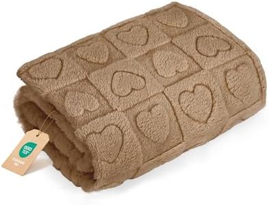 gogobunny Calming Plush Dog Cat Blanket 300GSM Coral Fleece, Ultra-Soft Machine Washable Pet Bedding for Small Medium Dogs Cats Puppies Kittens (Brown, 60x80)