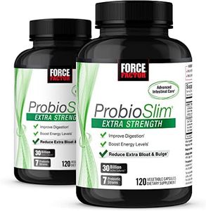 Force Factor ProbioSlim Extra Strength, Probiotic Supplement for Women and Men with 30 Billion CFUs and Green Tea Extract for Gut Health Support, Bloating and Gas Relief, 120 Count (Pack of 2)