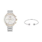 Tommy Hilfiger Women's Analog Quartz Watch with Stainless Steel Strap 1782348, Women's Open Bangle