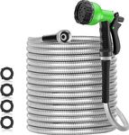 SPECILITE 150 ft Garden Hose Metal, Heavy Duty 304 Stainless Steel Water Hoses - Flexible, Never Kink & Tangle, Puncture Resistant for Yard, Outdoor, Garden