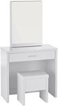 Coaster Furniture 2-piece Vanity Set with Hidden Mirror Storage and Lift-Top Stool White 300290