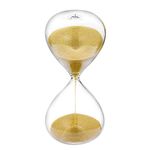 SuLiao Sand Timer 1 Minute Hourglass, Gold Sand Watch 1 Min, 5.1 Inch Sand Clock one Minute, Hour Glass Sandglass for Kids, Classroom, Home, Desk, Office Decoration