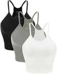 ODODOS Women's Crop Camisole 3-Pack