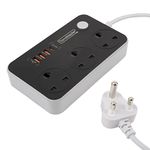 UK To South Africa Usb Usbc Ports Travel Adapter Plug 3 Pin Type M Earthed Plug 3 Sockets 2 M Lead