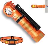 ACEBEAM H16 650 High Lumens Rechargeable Led Headlamp, 90 Degree EDC AA Right Angle Flashlight with Magnetic Base, Pocket Mini Flash Light with Clip, 519A 90+ High CRI Led Head Lamp for Camping, Work