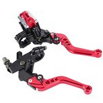 Qiilu - Universal Motorcycle Brake - Clutch Master Cylinder - Tank Levers - 7/8 Inch - 22 mm - 1 Pair