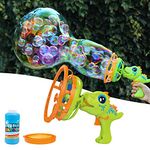 Bubble Gun Bubble Machine Dinosaur Bubble Blower Toy for Kids, Portable Bubble Blaster with Bubble Solution, Giant Bubbles for Toddlers, Birthday Toy Gift for 3 4 5 6 7 8 9 Years Old Boys and Girls