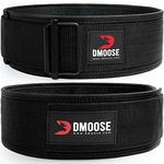 DMoose Weight Lifting Belt - Auto Locking Gym Belt for Olympic Training, WOD, Cross Training for Men and Women - 4" Nylon Workout belt with Adjustable Buckle - Provides Lumbar Support and Stability