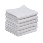 Dish Cloths Cotton| Dish Towels Absorbent and Lint Free Waffle Weave| Dish Cloths for Kitchen Washing Dishes| Fast Drying Dish Rags| 6 Pack 12 Inch x 12 Inch Classic Waffle - White