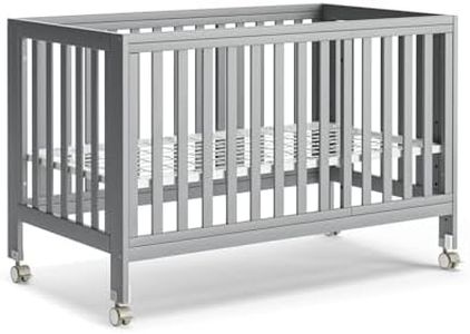 MAMAZING EvoNest Baby Crib, 11 in 1 Convertible Mini Crib with Wheels, 100% New Zealand Pinewood Growing Bed, 4 Adjustable Mattress Height,Grey