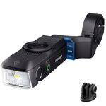 RAVEMEN FR1000 Bike Lights for Night Riding, Bicycle Light & Mount Integrated Design, 30° Adjustable Bike Headlight, Auto On/Off, Compatible with Garmin/Wahoo/Bryton Bike Computer, Fit 31.8-35MM Bar