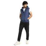 Bewakoof Men's Solid Regular Fit Sleeveless Hooded Nylon Puffer Jacket