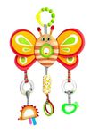 FabeKee My First Baby Toy,Soft Hanging Crinkle Squeaky Dangling Toy Car Seat Stroller Toys with Plush Animal C-Clip Ring for Infant Babies Boys and Girls 3 6 9 to 12 (29 x 40 cm - Butterfly)
