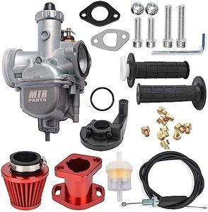 VM22 Carburetor Predator 212CC 196cc CT200U KT196 Moto Mini Bike Race and Go Kart 6.5HP Baja Warrior Heat - Includes MB165 MB200 Air Filter Kit & Cable Accelerator Throttle Control Handle (red)