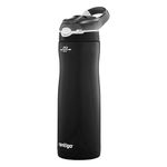 Contigo Ashland Chill 590 ml Stainless Steel Insulated Water Bottle with Straw, Keeps Drinks Cool for 24 Hours, Leak-Proof, Spill-Proof, Perfect for Gym, Bike, Hiking, Matte Black
