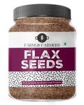 Farm & Farmers Organic Flax Seeds 500gm - Healthy Fibre Rich Unnroasted Flax Seed for Hair Growth Omega 3 Rich Alsi Seeds for Eating High in Protein & Nutrients