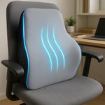 Sleepsia Back Support for Office Chair 1 Year Warranty Lumbar Support for Office Chair, Car Seat Back Support, Memory Foam Pillow (Memory Foam, Grey/Black)