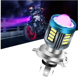HB2 H4 LED Motorcycle Headlight Bulb Red Blue Angel Eye with HD Projector Super Bright HS1 9003 LED Headlight Bulb 25W 6000K Moto High/Low Beam White 4 Lghting Modes Plug And Play 12V-80V 1PCS