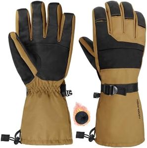 HANDLANDY Winter Waterproof Ski Gloves for Men Women, 3M Thinsulate Windproof Warm Snow Gloves, Thermal Cold Weather Gloves Gift for Skiing Snowboarding Outdoor Sports (XX-Large)