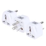 MX Universal 3 PIN Travel Adapter (Type H) India to Australia, New Zealand, Israel & More Conversion Plug for Home and Official use - White, Pack of 3 (MX-3011-3)