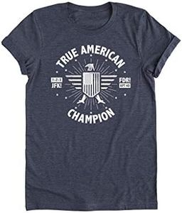 True American Champion - Unisex Tee Shirt - Heathered Navy - Large