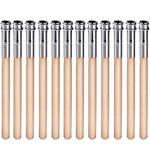 12 Pieces Wooden Pencil Extenders Art Pencil Lengthener Crayon Extension with Aluminum Handle for School Office Supplies