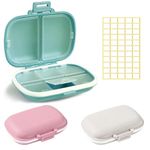 Travel Pill Organizer, 3 Pack Portable Pill Box, 8 Compartments Small Daily Pill Case for Pocket Purse Hold Vitamin, Supplements