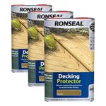 RONSEAL DPN5L Decking Protector Natural 5 Litre (Pack of 3)