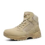 NORTIV 8 Men's Military Tactical Work Boots Hiking Motorcycle Combat Boots,Size 11,Sand,Alloy