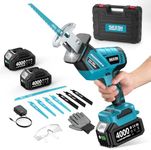 SEESII Reciprocating Saw Cordless, Variable Speed 3500 RPM Brushless Motor with 8 Saw Blades, 2 x 4.0Ah Batteries, LED Light, Tool‑Free Blade Change, Portable for Wood PVC Cutting