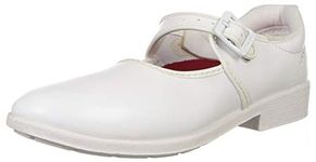 BATA girls Nova Ballerina White, White 3 UK Uniform Dress Shoe (4111489)